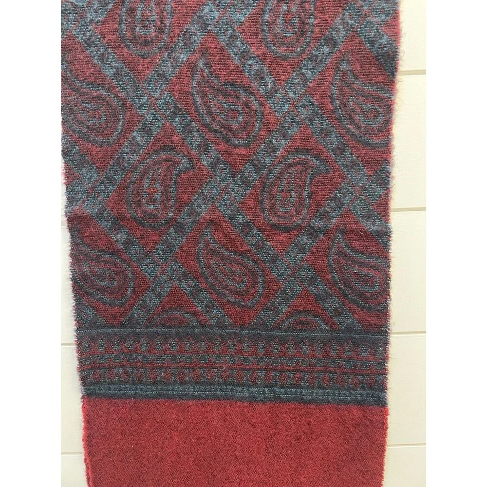 Christian Dior Vintage Cashluxe Fringed Red Plaid Long 100% Acrylic Scarf